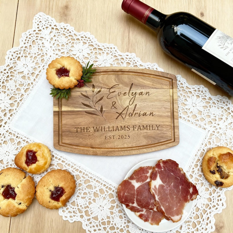 Personalized Acacia Cutting Board | Custom Mother's Day Gift