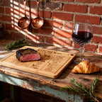 Custom Whole Bamboo Cutting Board with Stand | Mother's Day Gift