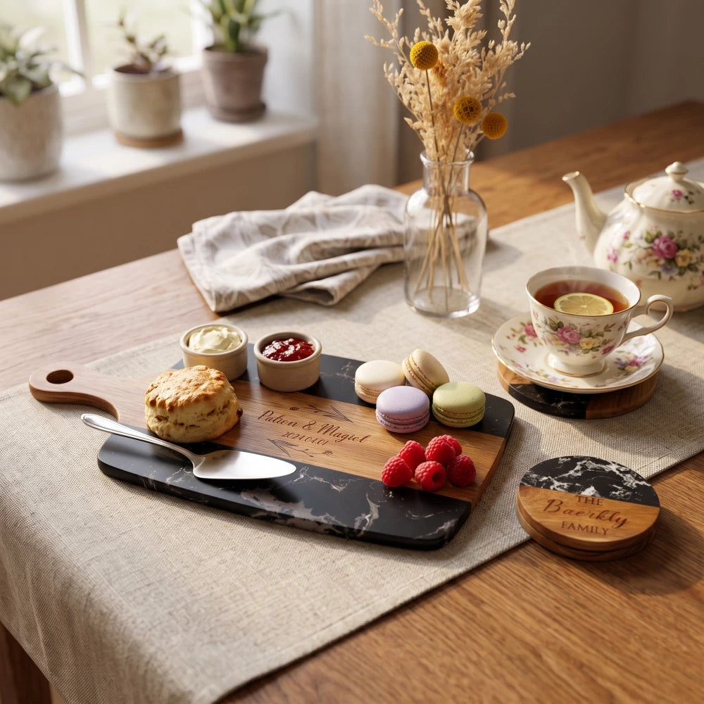 laser-engraved-black-marble-wood-serving-board-setting